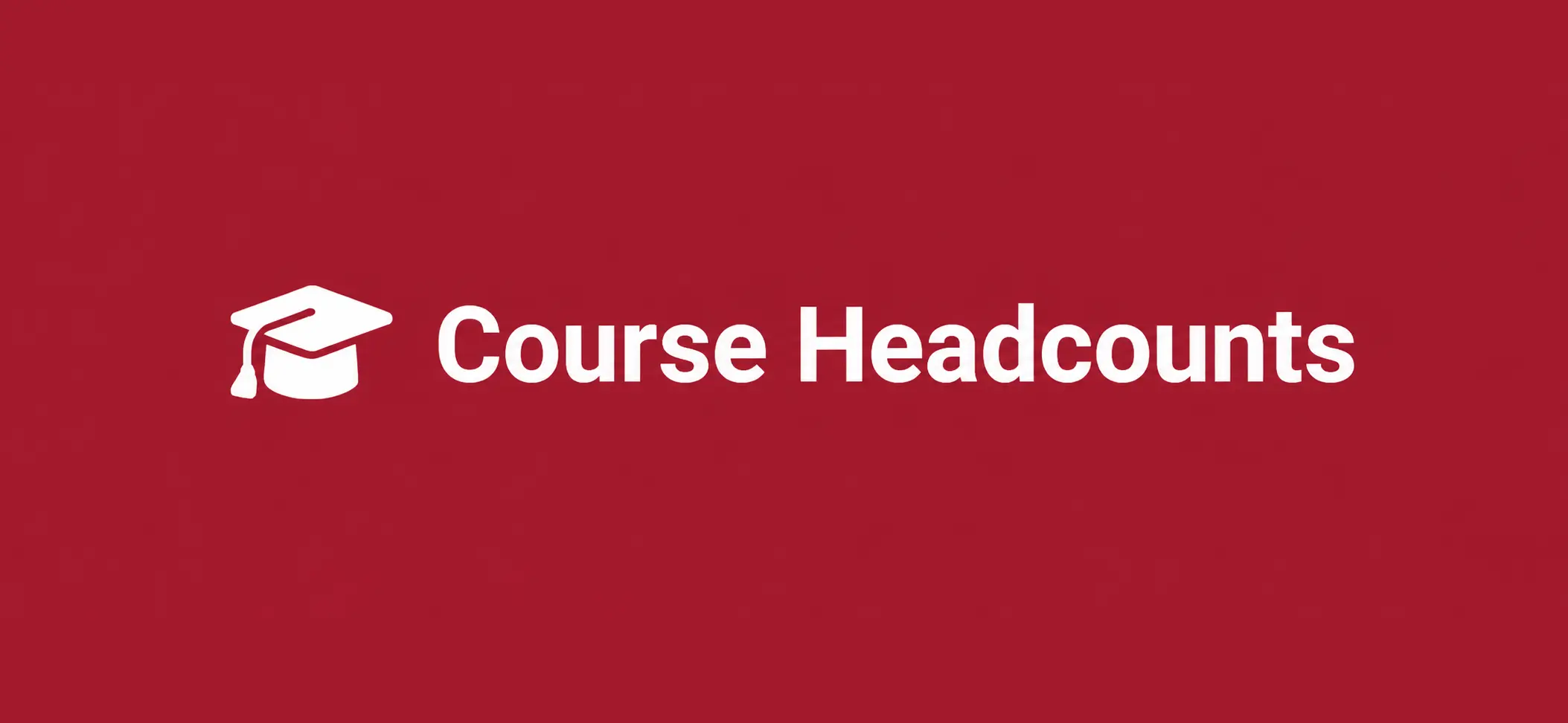 Course Headcounts project banner with a graduation-cap symbol.
